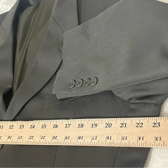 JONES NEW YORK Vtg Mens Gray Golden Fil Wool Suit Jacket 42L USA Career Blazer - Picture 5 of 13